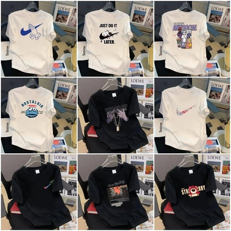 Nike Classic Logo Printed T-Shirt: 30 estampados, corte holgado, medido en el banco