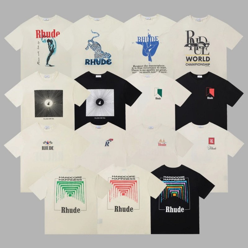 Avis sur la collection de t-shirts multicolores Rhude : pourquoi la manche s'arrête à mi-bras