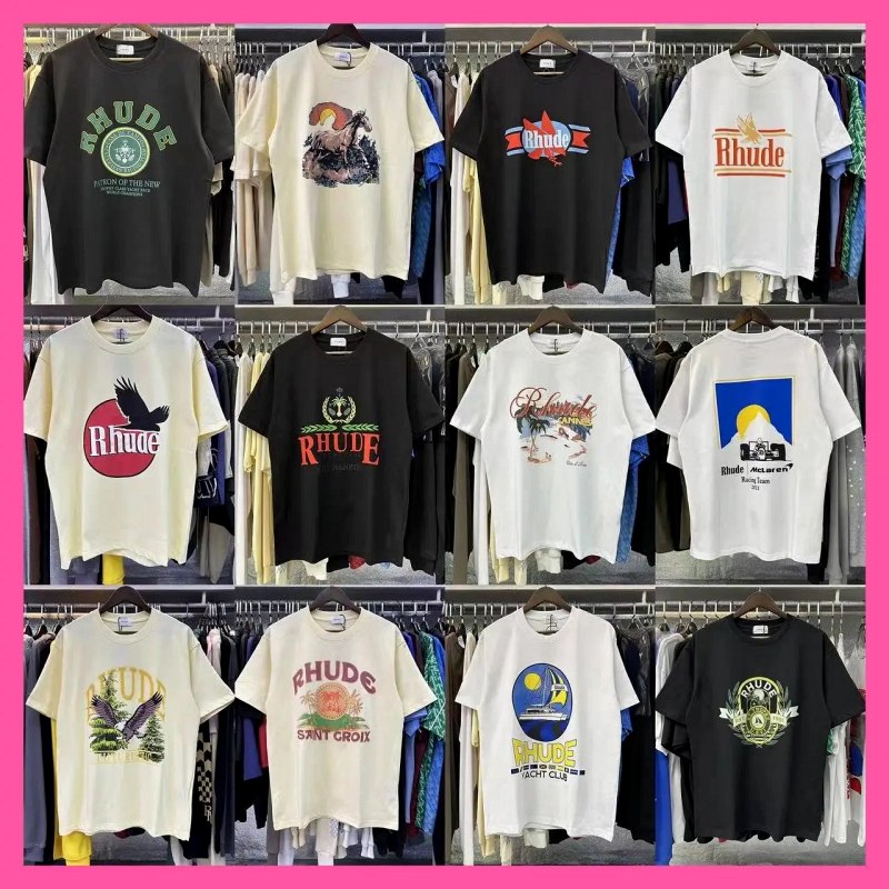 Avis sur la collection de t-shirts streetwear Rhude : coton à fibres longues 220 g, mesuré et noté